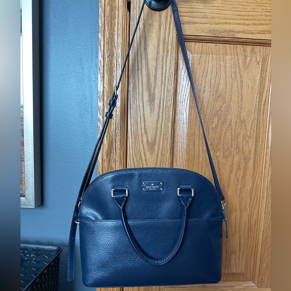 Kate Spade Navy Blue Grove Street Carli Leather Crossbody Purse